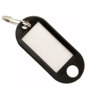 Kunststof sleutelhanger - 10 stuks (Zwart)