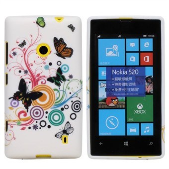 Motif siliconen hoes voor Lumia 520 (vlinders)