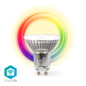 SmartLife LED-spot | Wifi | GU10 | 345 lm | 4,9 W | RGB / Warm tot koel wit | 2700 - 6500 K | Energieklasse: G | Android™ / IOS | PAR16 | 1 stuk.