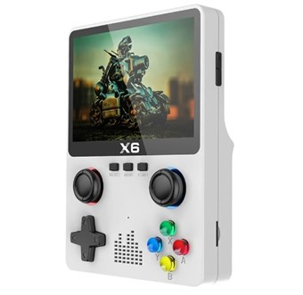 X6 Retro Handheld Spelconsole met Dubbele Joystick Ontwerp - 3,5" Scherm - White