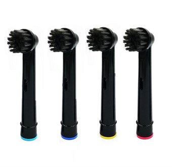 Oral-B compatibele opzetborstels - Soft Bristle SB-17A - 4 st. (Zwart)