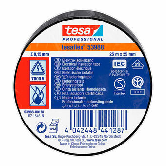 Isolatietape TESA Zwart PVC (25 mm x 25 m)