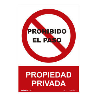 Bord Normaluz Prohibido el paso propiedad privada PVC (30 x 40 cm)
