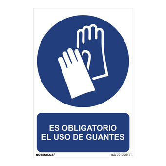 Bord Normaluz Es obligatorio el uso de guantes PVC (30 x 40 cm)
