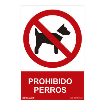Bord Normaluz Prohibido perros PVC (30 x 40 cm)