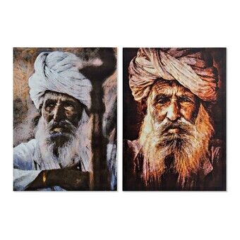 Schilderij DKD Home Decor Indianen man 50 x 1.8 x 70 cm (2 stuks)