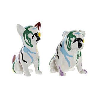 Decoratieve figuren DKD Home Decor Multicolour Hond Coating 20 x 12,5 x 17,5 cm (2 Stuks)
