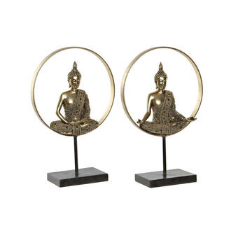 Decoratieve figuren DKD Home Decor Metaal Boeddha Hars (26 x 11 x 40 cm) (2 pcs)
