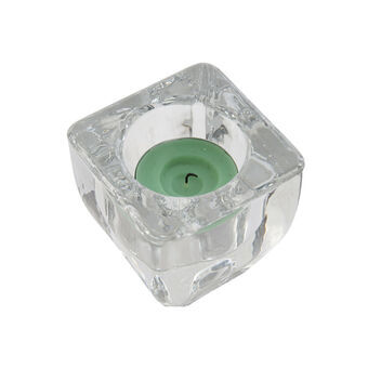 Kaarshouder DKD Home Decor Kristal Transparant (6,5 x 6,5 x 7,5 cm)