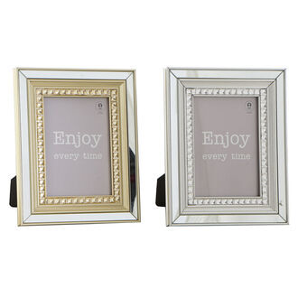 Fotolijsten DKD Home Decor Kristal Ziverachtig Gouden PS (21 x 2 x 26 cm) (2 Stuks)
