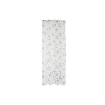 Gordijn DKD Home Decor Metaal Polyester Wit Lichtgrijs (140 x 270 cm)