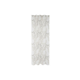Gordijn DKD Home Decor Metaal Polyester Wit Lichtbruin (140 x 270 cm)