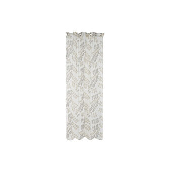Gordijn DKD Home Decor Metaal Polyester Wit Lichtbruin (140 x 270 cm)
