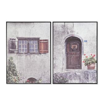 Schilderij DKD Home Decor Deur (50 x 2,8 x 70 cm) (2 stuks)