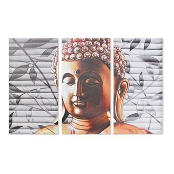 Set van 3 schilderijen DKD Home Decor Boeddha Oosters (120 x 2 x 80 cm) (3 stuks) (2 stuks)