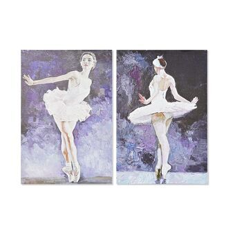 Schilderij DKD Home Decor Ballerina (40 x 1,8 x 60 cm) (2 stuks) (12 stuks)