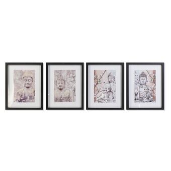 Schilderij DKD Home Decor Boeddha Oosters (35 x 2,5 x 45 cm) (4 stuks)
