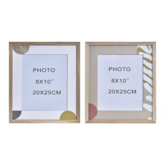 Fotolijsten DKD Home Decor Kristal Bruin MDF Wit (30 x 2 x 35,5 cm) (2 Stuks)