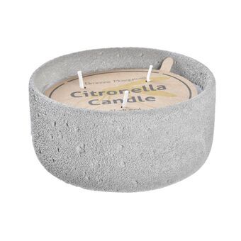 Kaars DKD Home Decor Citronella Grijs Cement Wit Was (15 x 15 x 7 cm)