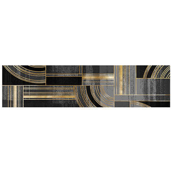 Tapijt DKD Home Decor Zwart Gouden Modern Geometrisch (60 x 240 x 0,4 cm)