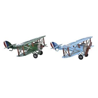 Decoratieve figuren DKD Home Decor Vliegtuig (2 Stuks) (20 x 18 x 7 cm)