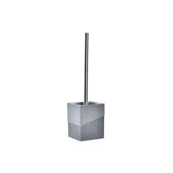 Toiletborstel DKD Home Decor Scandi Ziverachtig Grijs Roestvrij staal Aluminium Hars (9,5 x 9,5 x 37 cm)