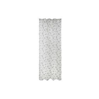 Gordijn DKD Home Decor Grijs Metaal Polyester Wit (140 x 270 cm)