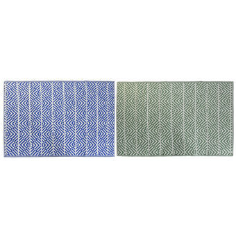 Tapijt DKD Home Decor Blauw Wit Groen Polypropyleen (2 Stuks) (120 x 180 x 1 cm)