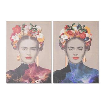 Schilderij DKD Home Decor Frida (50 x 1,8 x 70 cm) (2 Stuks)