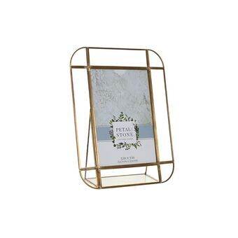 Fotolijsten DKD Home Decor Kristal Gouden Metaal Transparant Romantiek (20 x 6 x 23 cm)