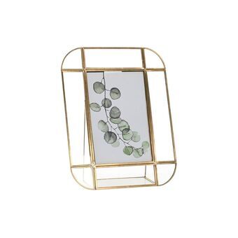 Fotolijsten DKD Home Decor Kristal Gouden Metaal Transparant Romantiek (17,5 x 6 x 21 cm)