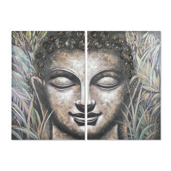 Set van 2 Schilderijen Home ESPRIT Boeddha Orientaals 160 x 3 x 120 cm