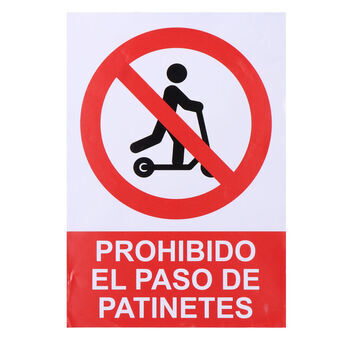 Bord Normaluz Prohibido acceder con patinete Lijmen (21 x 30 cm)