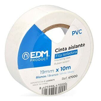 Isolatietape EDM Wit PVC (10 m x 19 mm)