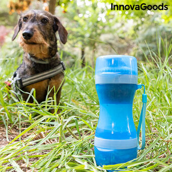 Fles met houder voor water en voer voor huisdieren 2 in 1 Pettap InnovaGoods
