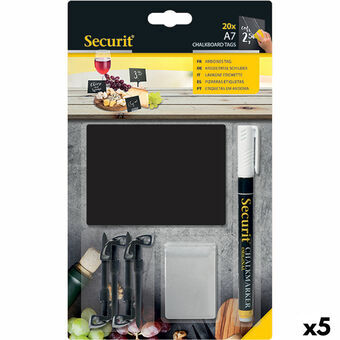 Raad van bestuur Securit Met steun Set 7,4 × 10,5 cm 20 Stuks Zwart