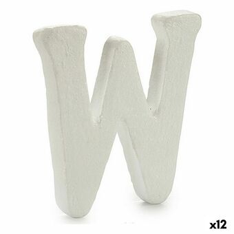 Brief W Wit polyestyreen 1 x 15 x 13,5 cm (12 Stuks)