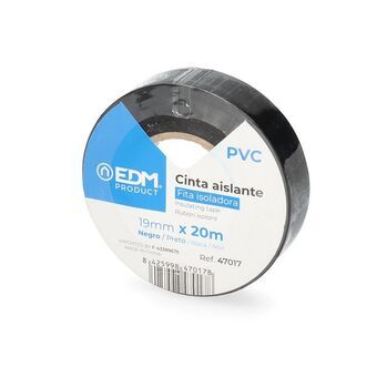 Isolatietape EDM Zwart PVC (20 m x 19 mm)
