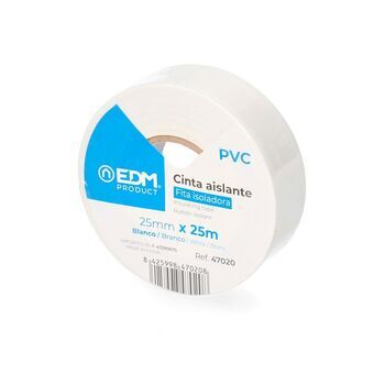 Isolatietape EDM Wit PVC (25 mm x 25 m)
