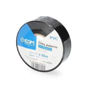 Isolatietape EDM Zwart PVC (25 mm x 25 m)