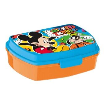 Lunchbox voor Sandwich Mickey Mouse Happy smiles Kunststof Rood Blauw (17 x 5,6 x 13,3 cm)