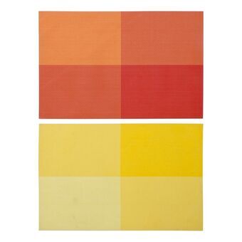 Individueel tafelkleed DKD Home Decor Geel Oranje PVC (2 pcs) (45 x 31 x 0.5 cm)