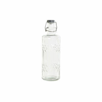 Fles DKD Home Decor Kristal Grijs Transparant Roestvrij staal (9 x 9 x 28.3 cm) (1 L)
