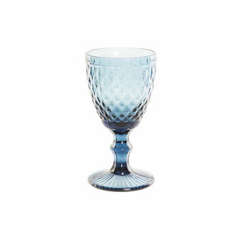 Fluitglas DKD Home Decor Blauw Kristal (240 ml)