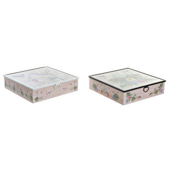 Box for Infusions DKD Home Decor Kristal Metaal MDF (24 x 24 x 6,5 cm) (2 Stuks)