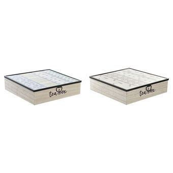 Box for Infusions DKD Home Decor Kristal Metaal MDF Afrikaan (24,5 x 24,5 x 6 cm) (2 Stuks)