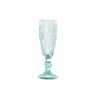 Fluitglas DKD Home Decor Kristal Turkoois (150 ml)