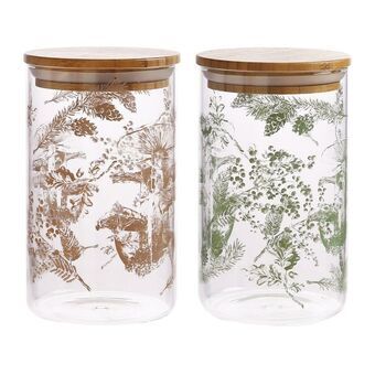 Tin DKD Home Decor Bamboe Borosilicaatglas (1 L) (2 Stuks)