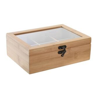 Box for Infusions DKD Home Decor Kristal Natuurlijk Bamboe (21 x 16 x 5 cm)