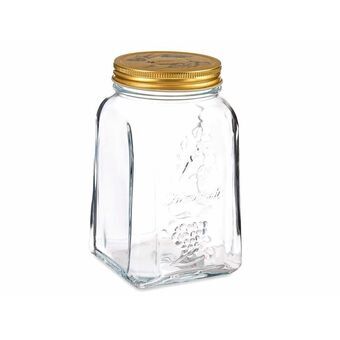 Container transparant metaal glas (9,8 x 17 x 9,8 cm) (1000 ml)